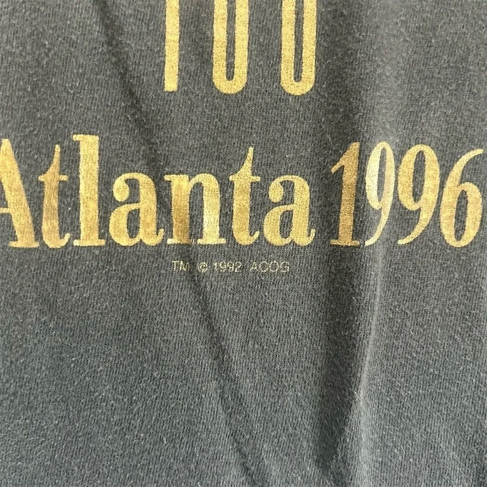 Vintage Olympics Shirt Mens Black Small 1996‎ Atlanta Single Stitch Made in USA